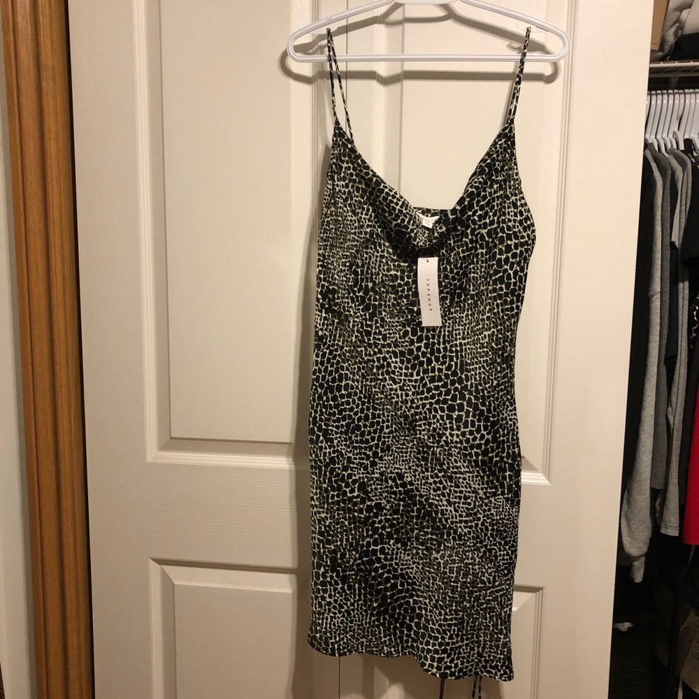 crocodile print silk dress